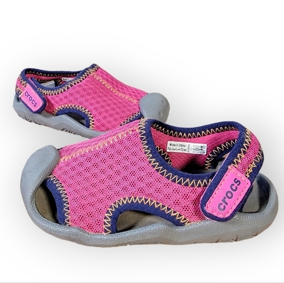 Crocs Swiftwater Sandals Pink Water Shoes Sandals Size C 7 - Picture 1 of 17